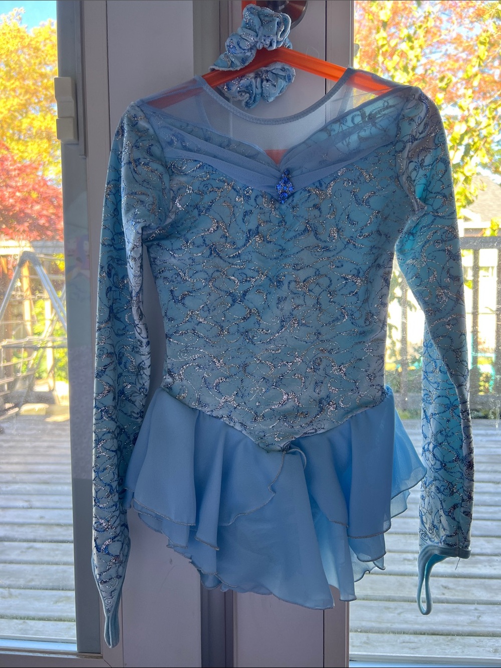 Light Blue Girls' Sparkle Skating Dress